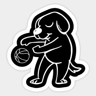 Dog playing basketball Sticker